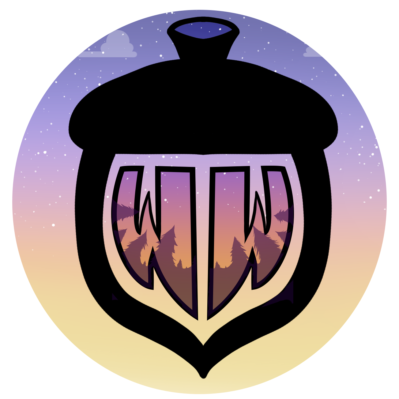 The Windy Woods Logo showing an acorn with WW in the middle and a purple to yellow background. This section shows all items.