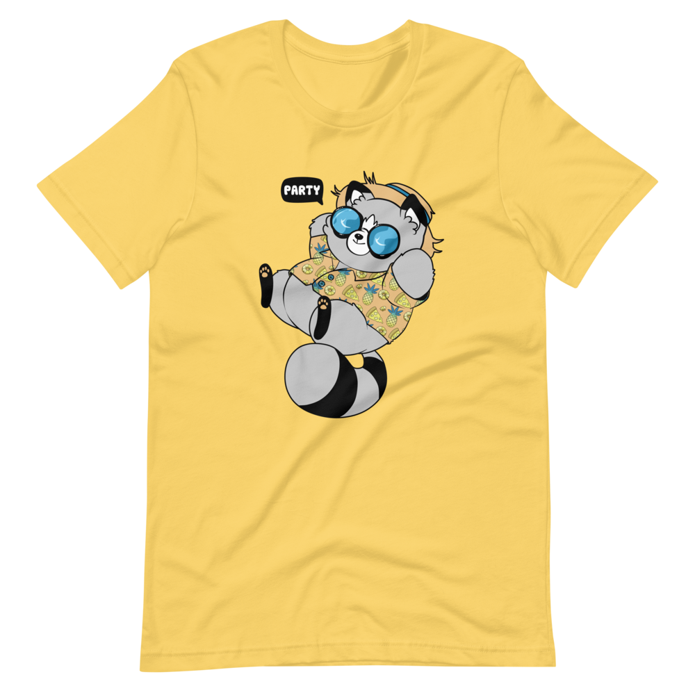 Chaps the Raccoon Party Unisex t-shirt